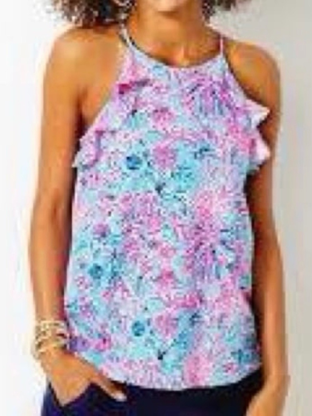 Lilly Pulitzer Size XL Billie Ruffle Tank Top